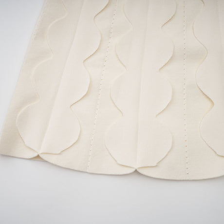 Aurohaya Axelle white wavy-detail sleeveless mini dress