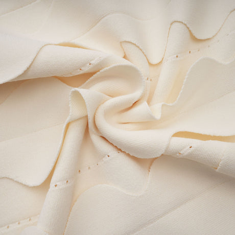 Aurohaya Axelle white wavy-detail sleeveless mini dress