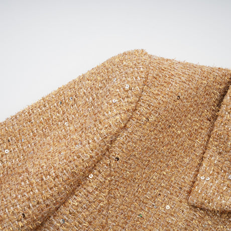 Aurohaya Morgane tweed long-sleeve mini dress