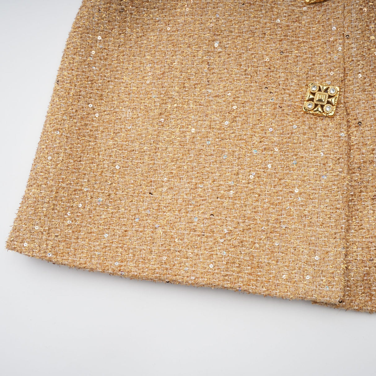Aurohaya Morgane tweed long-sleeve mini dress