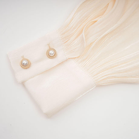 Aurohaya Eugénie Neutral Fully Pleated Ruffled Mini Dress