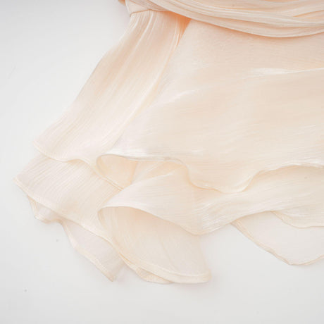 Aurohaya Eugénie Neutral Fully Pleated Ruffled Mini Dress