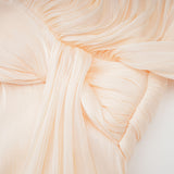 Eugénie Neutral Fully Pleated Ruffled Mini Dress