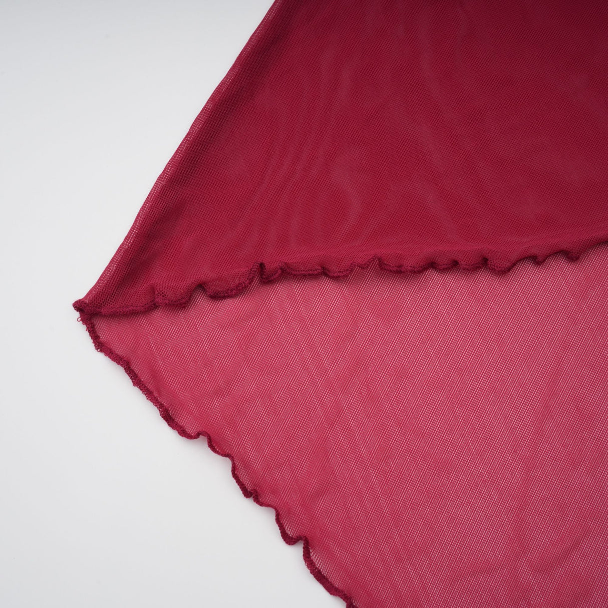 Aurohaya Sylphe Red Asymmetrical Ruched Mesh Maxi Dress