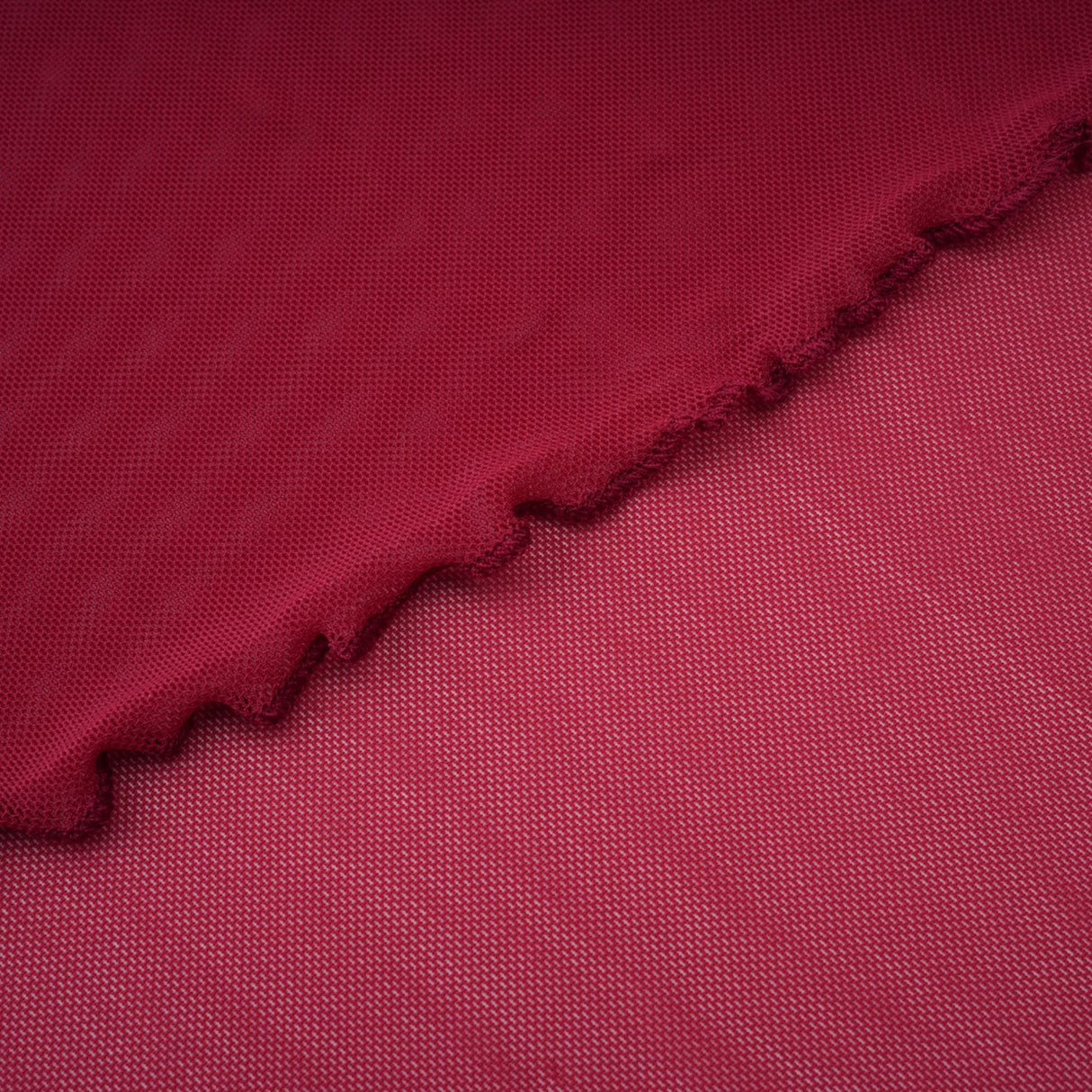 Aurohaya Sylphe Red Asymmetrical Ruched Mesh Maxi Dress