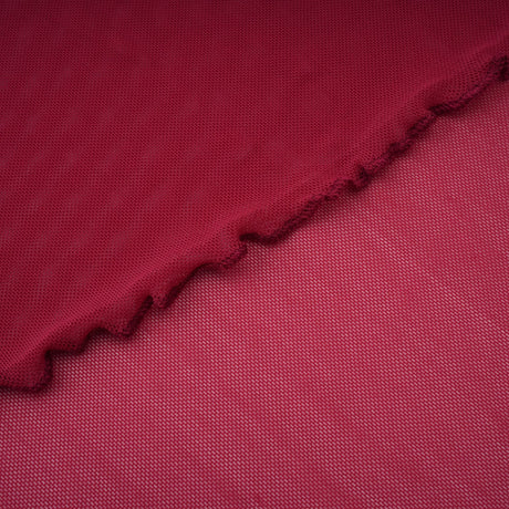 Aurohaya Sylphe Red Asymmetrical Ruched Mesh Maxi Dress