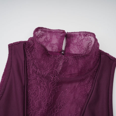 Aurohaya Borbála Magenta Lace Bodice Ruched Maxi Dress