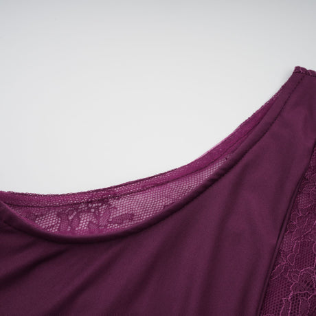 Aurohaya Borbála Magenta Lace Bodice Ruched Maxi Dress