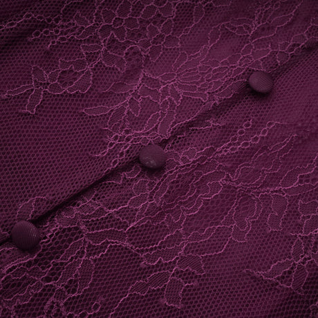 Aurohaya Borbála Magenta Lace Bodice Ruched Maxi Dress