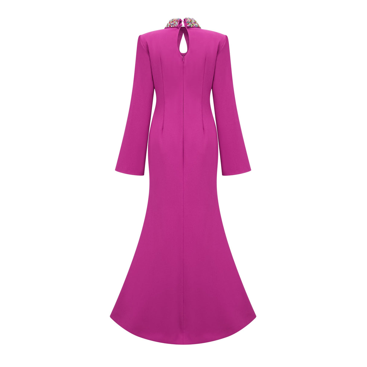 Aurohaya Majestueuse Fuchsia Keyhole-Detail Mermaid Gown