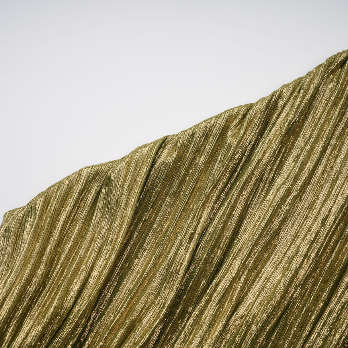 Aurohaya Alchimie Gold Glossy Pleated Maxi Dress