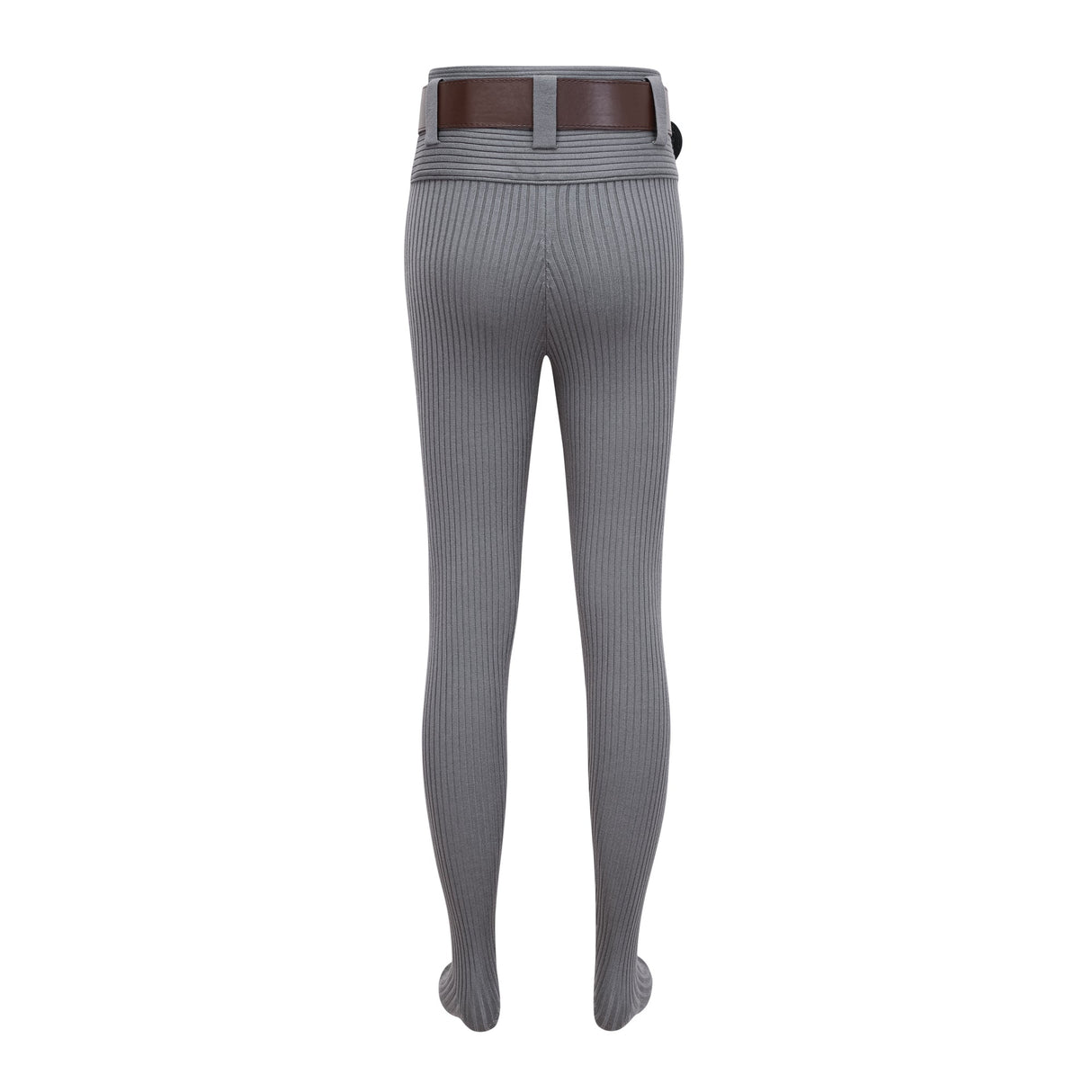 Aurohaya Claire Grey Ribbed Knit Bodysuit & Trousers Set