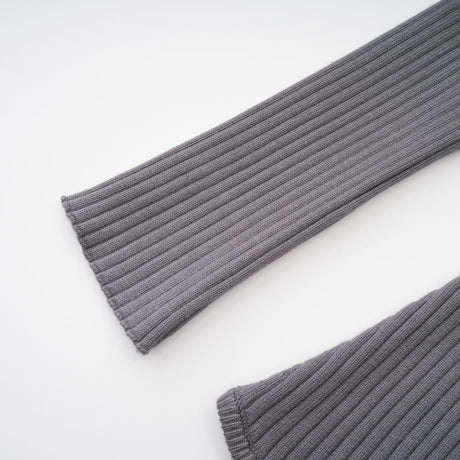 Aurohaya Claire Grey Ribbed Knit Bodysuit & Trousers Set