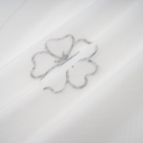 Aurohaya Yaelle White Floral Appliqué Tulle Midi Dress