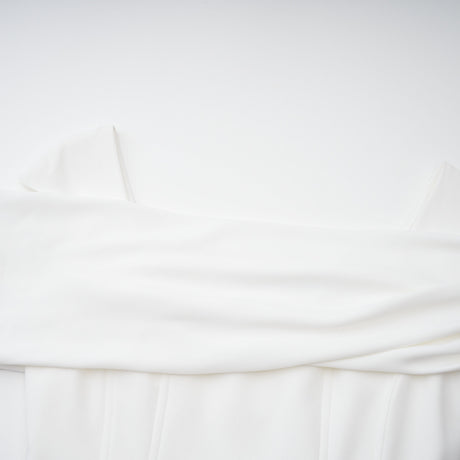 Aurohaya Solara White Draped Midi Dress