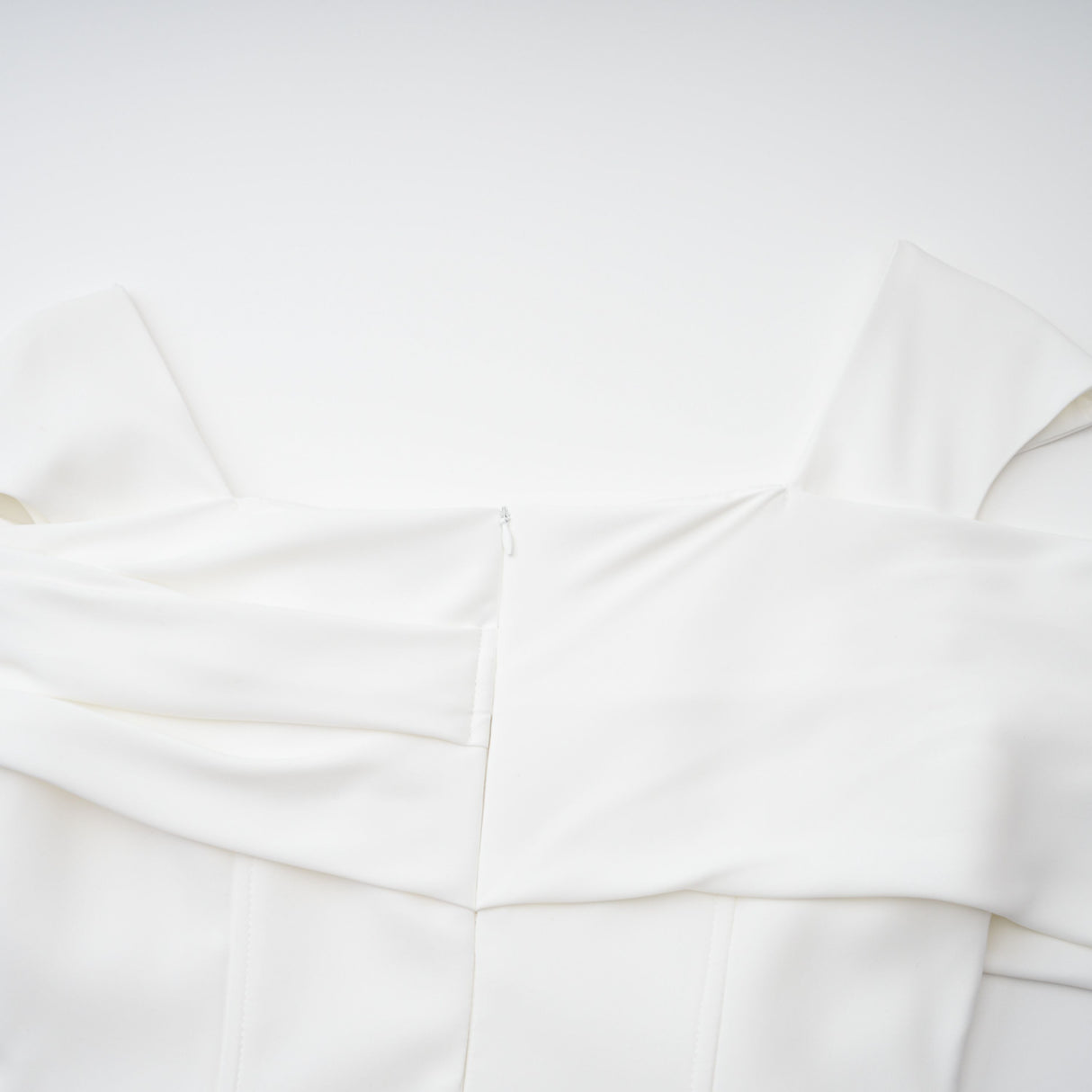 Aurohaya Solara White Draped Midi Dress