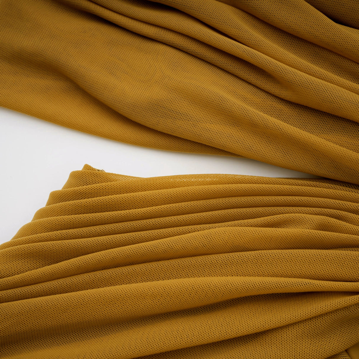 Aurohaya Ludivine ocher off-shoulder cut-out ruched maxi dress