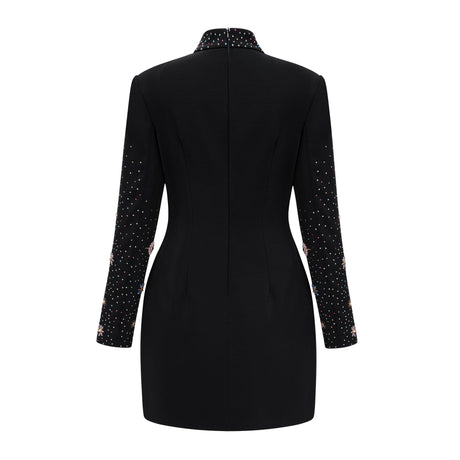 Aurohaya Rosaria Black Embellished Constellation Mini Dress