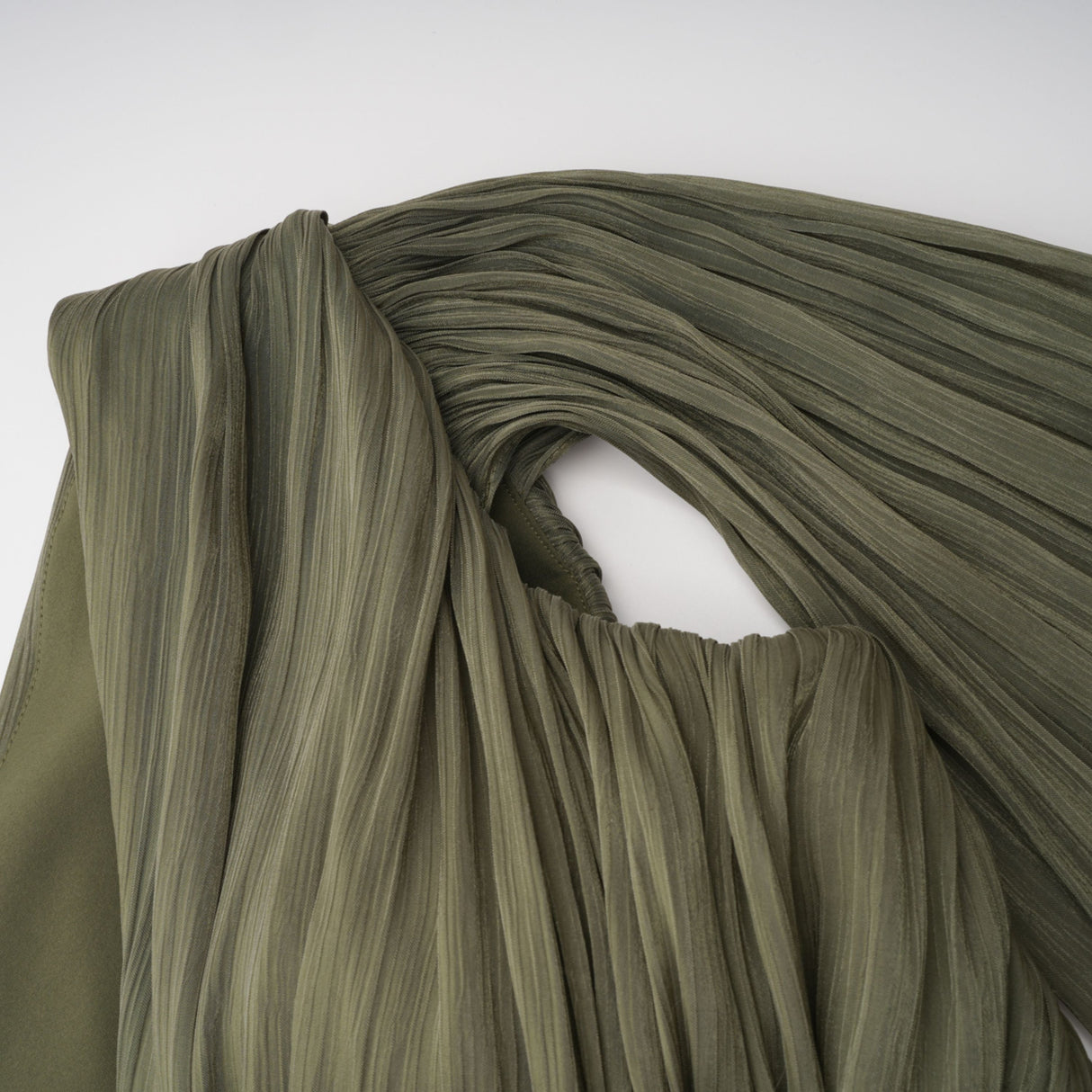 Aurohaya Katrin Green One Shoulder Ruched Maxi Dress