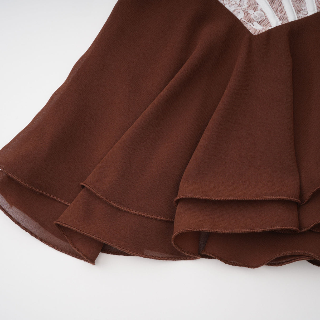 Aurohaya Jacinthe Brown Lace Up Bustier Mini Dress
