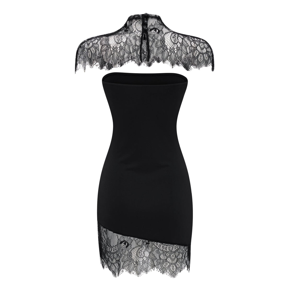 Aurohaya Alvaro Black Lace Shawl & Dress Set