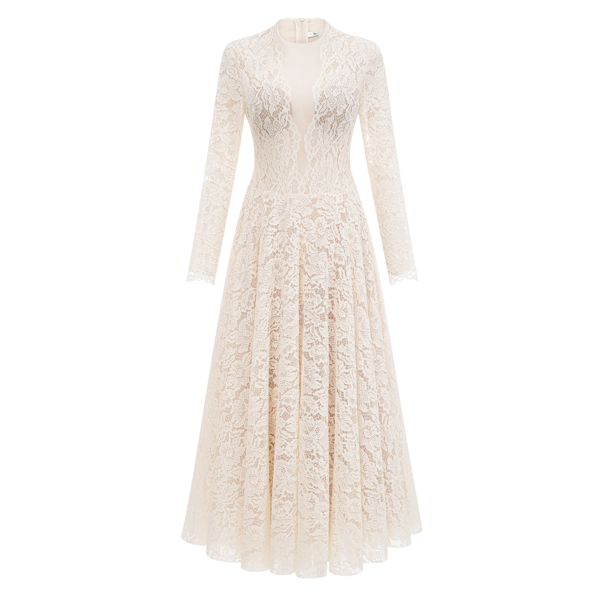 Aurohaya Oliana Ivory Lace Maxi Gown