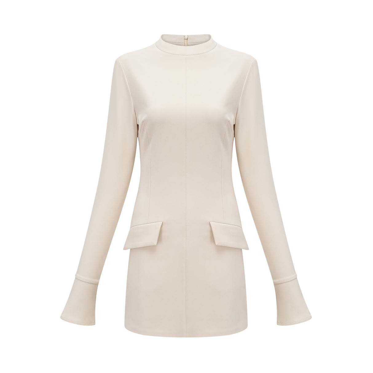 Aurohaya Chloé cream-white fitted mini dress