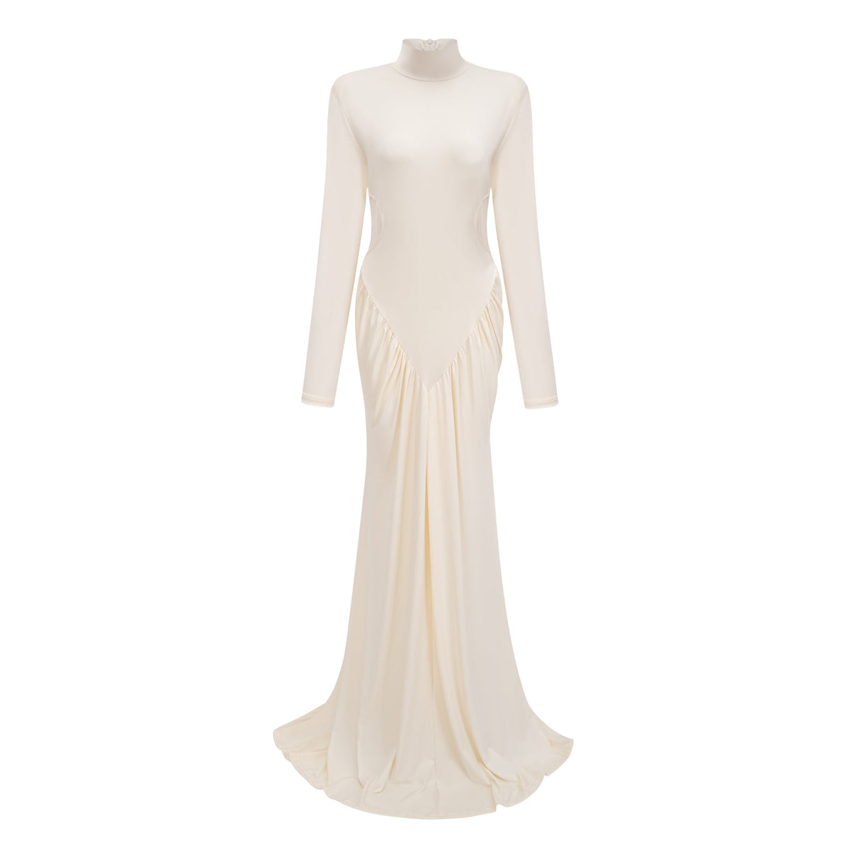 Aurohaya Harriet White Cut Out Ruched Maxi Dress