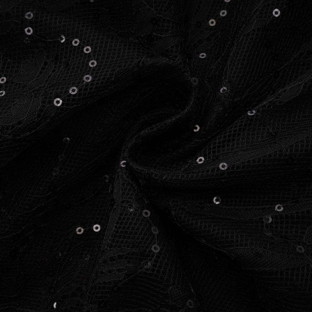 Aurohaya Velia Black Lace Glitter Tulle Maxi Gown