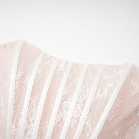 Aurohaya Margherita White Floral Lace Dress & Skirt Set