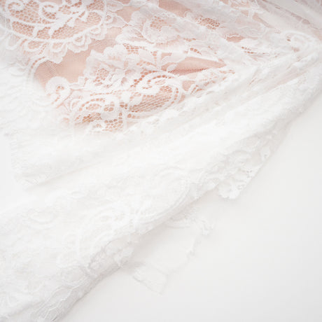 Aurohaya Margherita White Floral Lace Dress & Skirt Set
