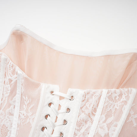 Aurohaya Margherita White Floral Lace Dress & Skirt Set
