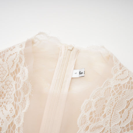 Aurohaya Oliana Ivory Lace Maxi Gown
