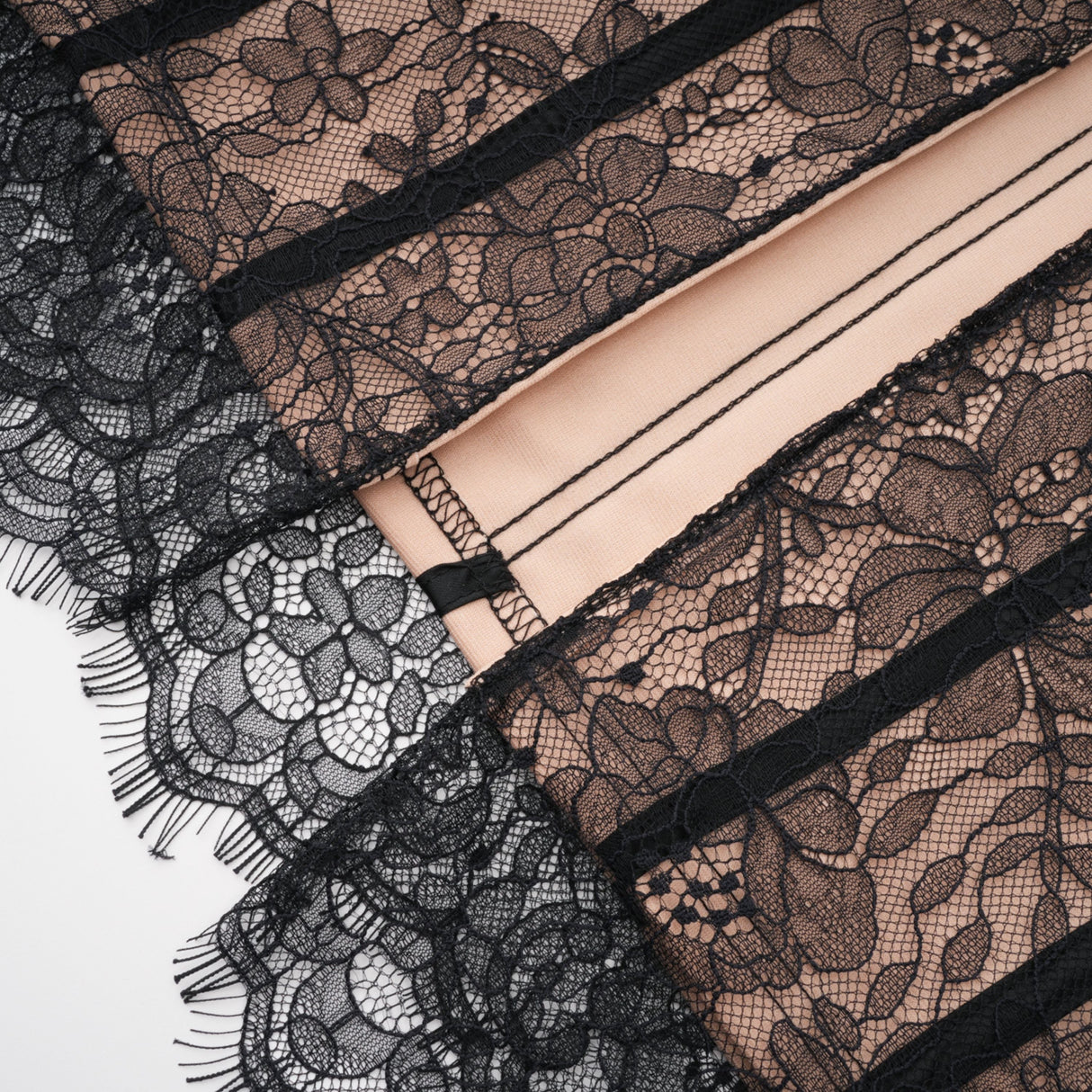 Aurohaya Urszula Black Floral Lace Corset Maxi Dress