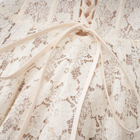 Aurohaya Celina White Lace Corset Maxi Dress
