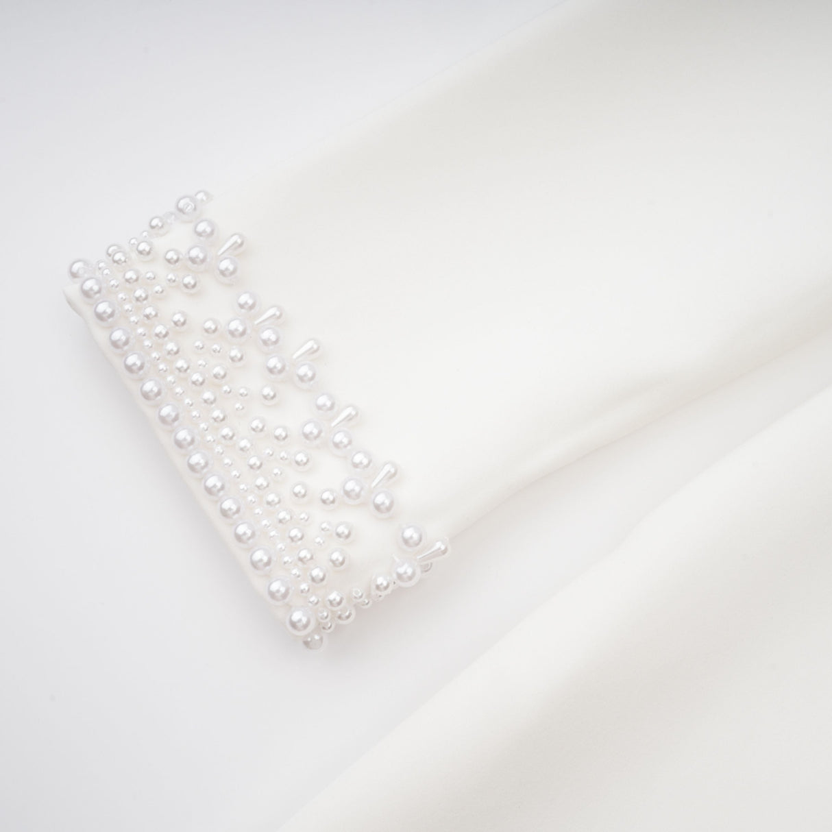 Aurohaya Bernadette White Faux Pearl Mini Dress