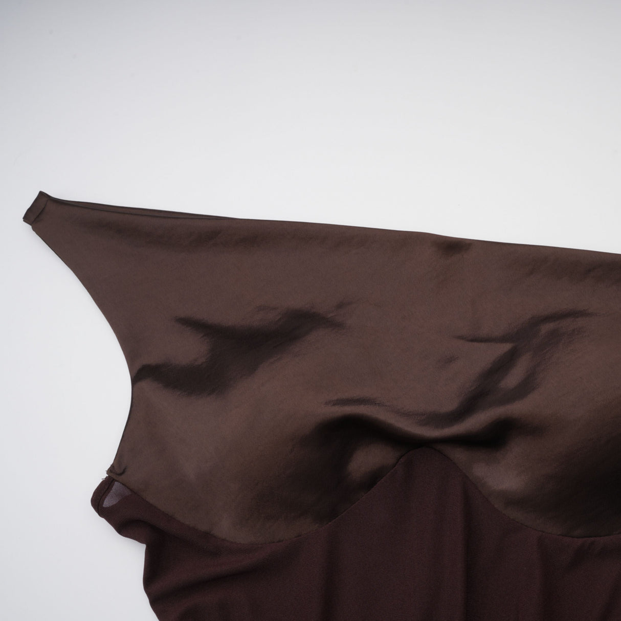 Aurohaya Pernilla Brown One Shoulder Satin Mini Dress