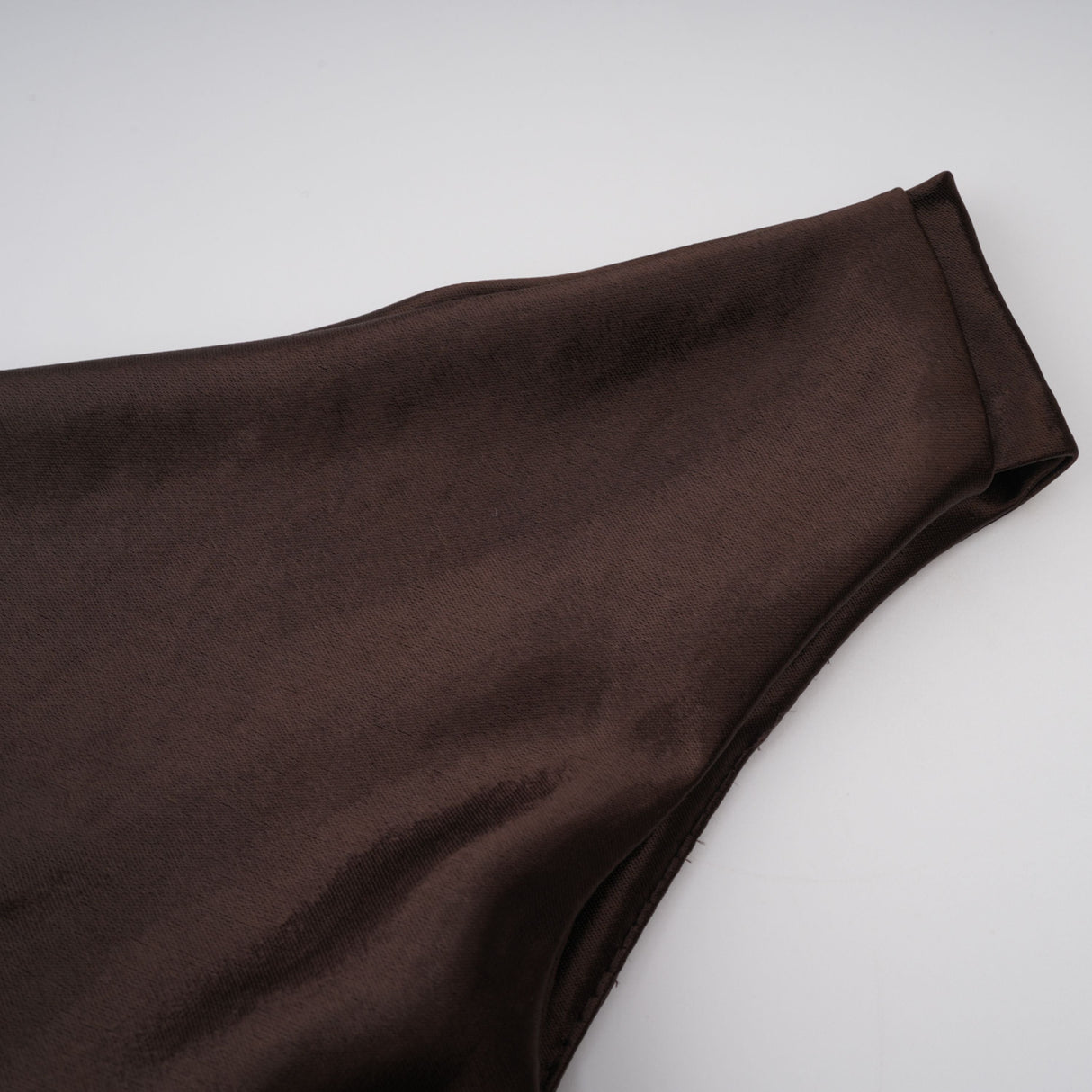 Aurohaya Pernilla Brown One Shoulder Satin Mini Dress