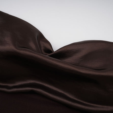 Aurohaya Gitta Brown Off Shoulder Satin Maxi Gown