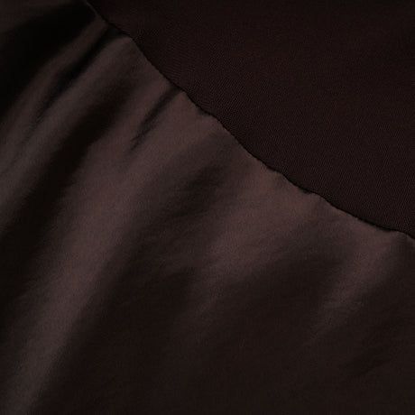 Aurohaya Gitta Brown Off Shoulder Satin Maxi Gown