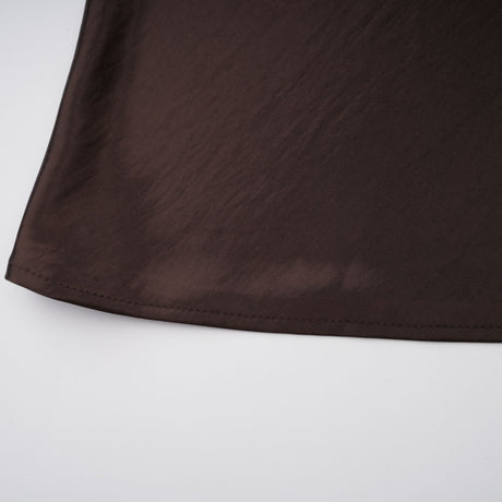 Aurohaya Gitta Brown Off Shoulder Satin Maxi Gown