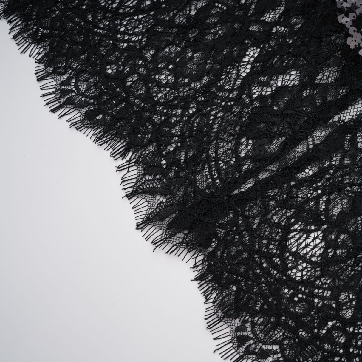 Aurohaya Ava Black Lace Panel Sequined Maxi Dress