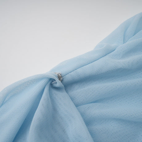 Aurohaya Catherine asymmetrical pleated maxi dress in Baby-blue