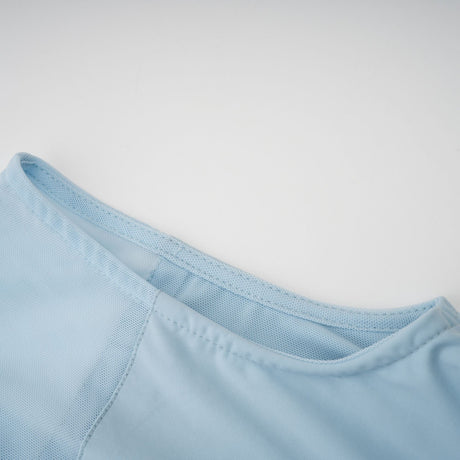 Aurohaya Catherine asymmetrical pleated maxi dress in Baby-blue