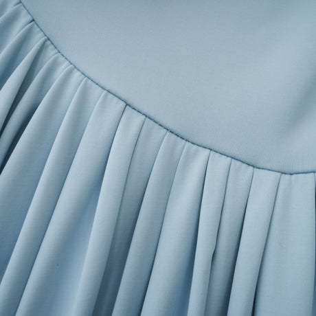 Aurohaya Catherine asymmetrical pleated maxi dress in Baby-blue
