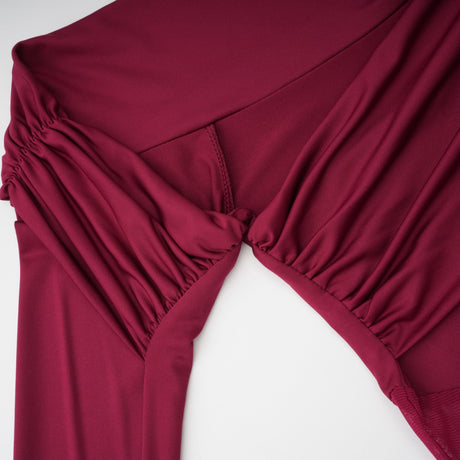 Aurohaya Anastasia Burgundy One Shoulder Gathered Maxi Dress