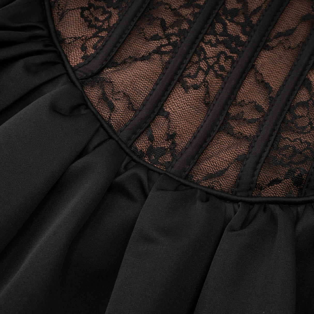 Aurohaya Louise black floral-lace vest & dress matching set