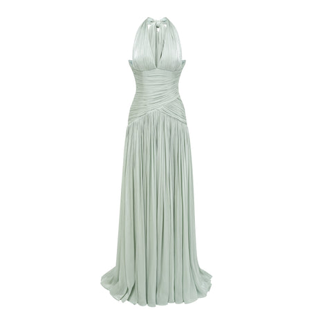 Aurohaya Uranie Mint Green Gathered Maxi Dress