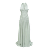 Verdelune Mint Green Gathered Maxi Dress