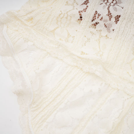 Aurohaya Émeline floral lace train-design maxi dress in Neutrals
